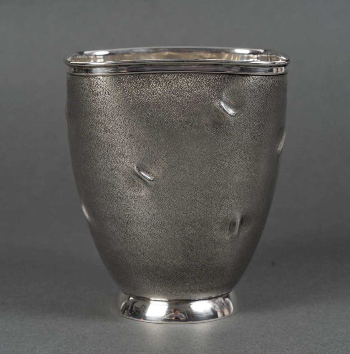 Vase In Solid Silver Italy, Alessandria, Cesa Sc Circa 1970-photo-2