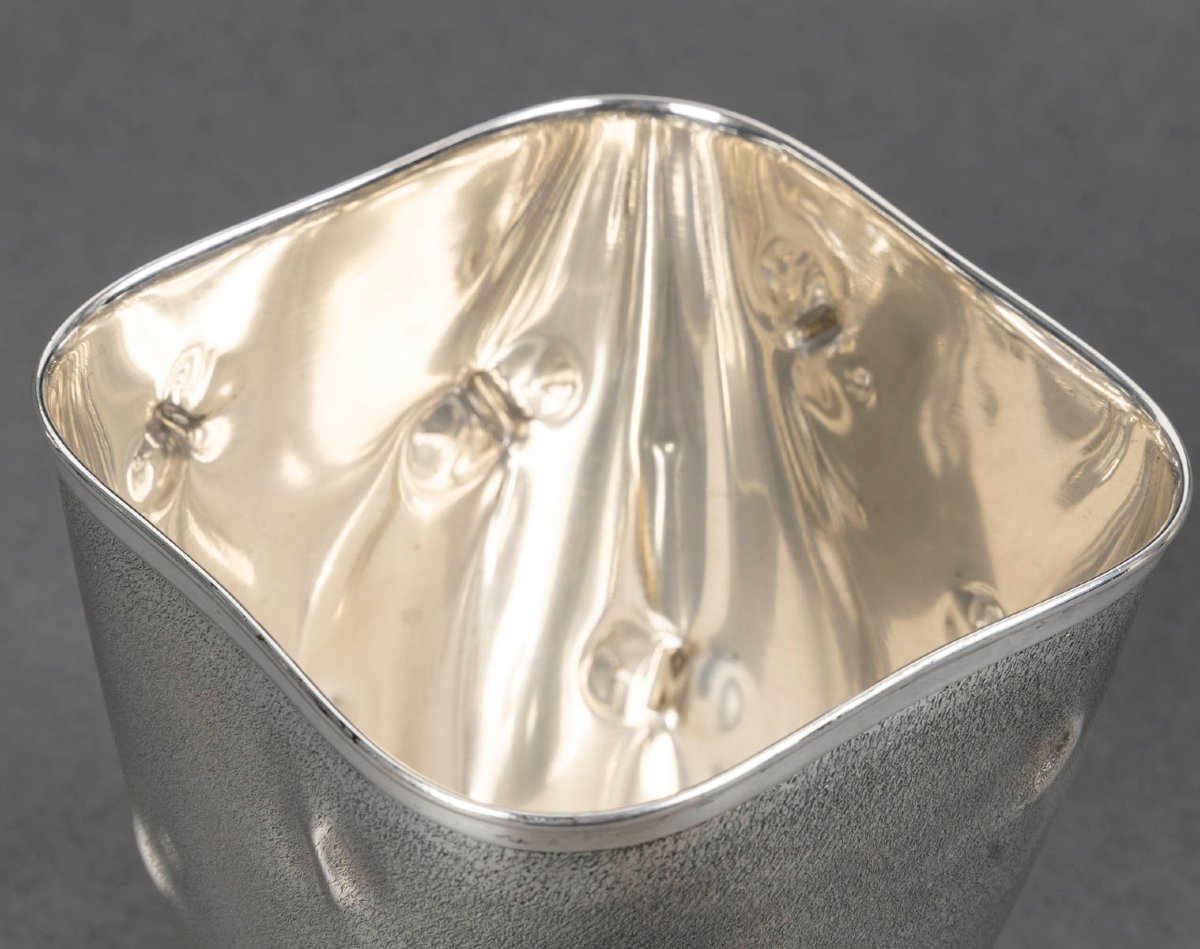 Vase In Solid Silver Italy, Alessandria, Cesa Sc Circa 1970-photo-6