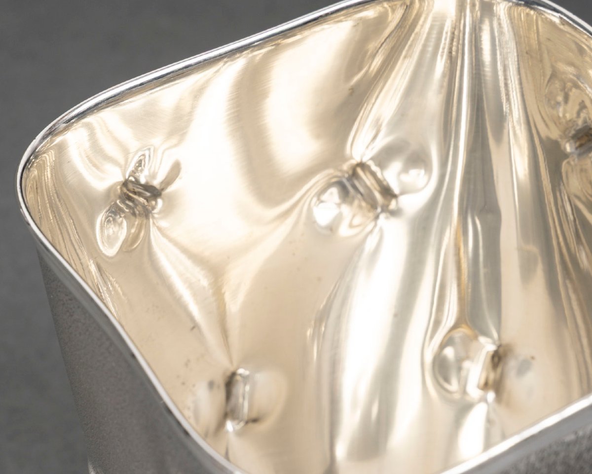 Vase In Solid Silver Italy, Alessandria, Cesa Sc Circa 1970-photo-7