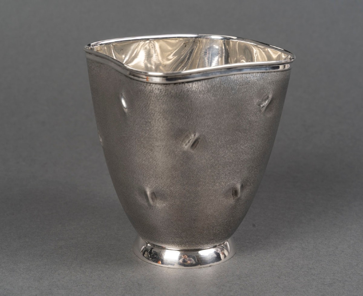 Vase In Solid Silver Italy, Alessandria, Cesa Sc Circa 1970