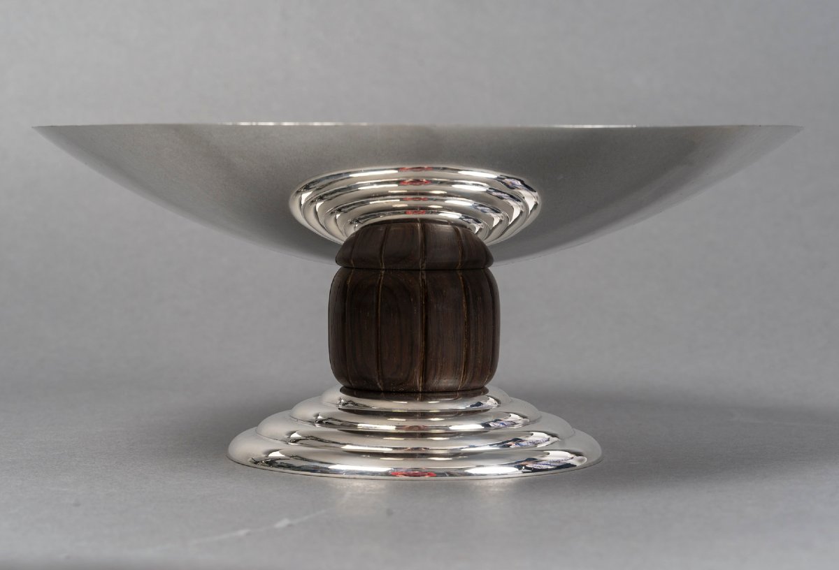 Jean Puiforcat - Solid Silver Centerpiece Art Deco Period Circa 1930-photo-4