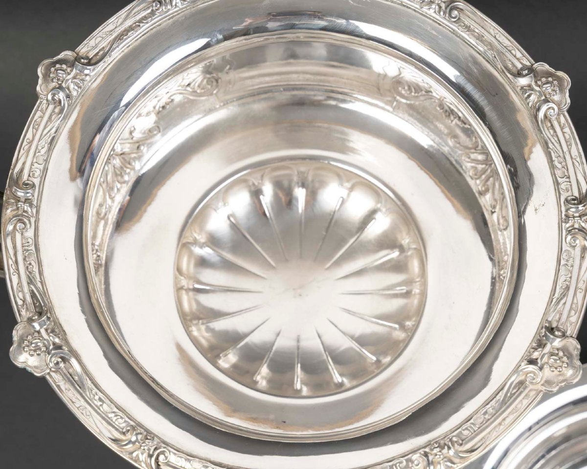  Gustave Odiot – 19th Century Neoclassical Solid Silver Centerpiece -photo-3