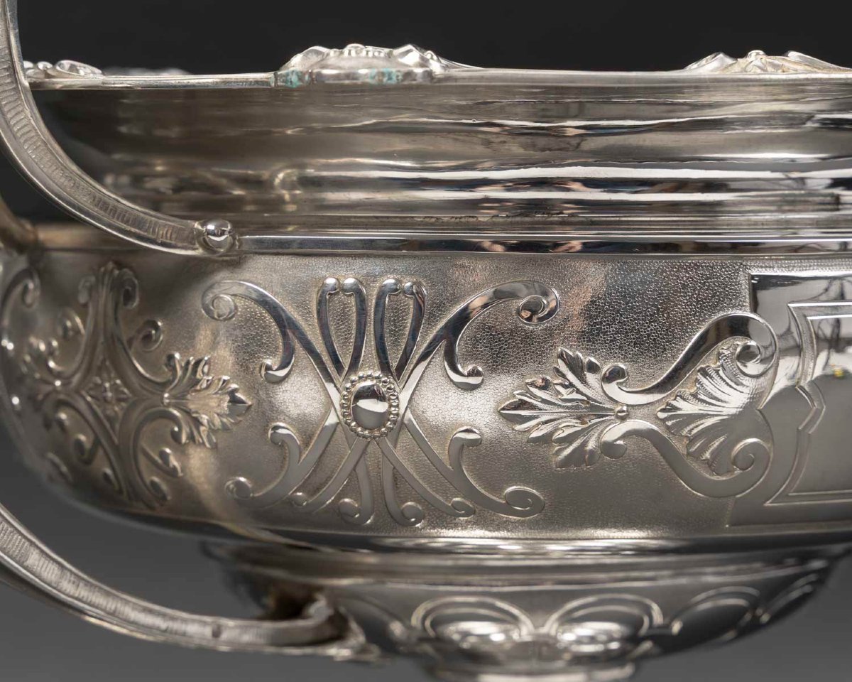  Gustave Odiot – 19th Century Neoclassical Solid Silver Centerpiece -photo-7