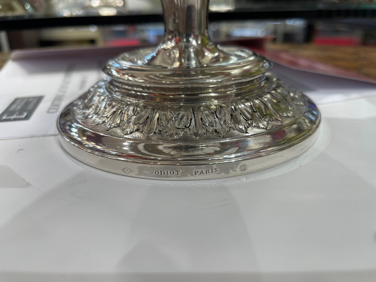  Gustave ODIOT – Centre de table en argent massif néoclassique XIXe -photo-8