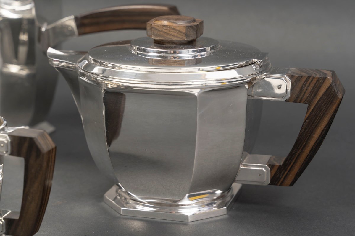 Ernest Prost, Solid Silver Tea, Coffee And Chocolate Service – Art Deco Circa 1930-photo-2