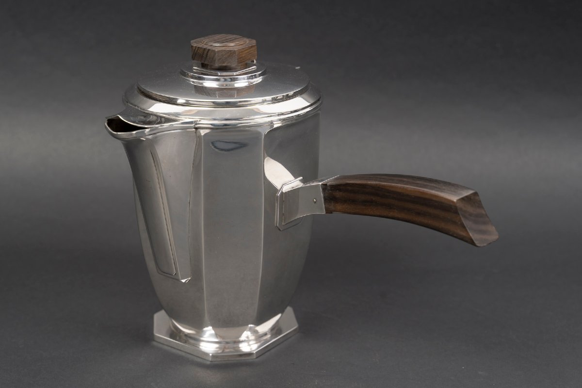 Ernest Prost, Solid Silver Tea, Coffee And Chocolate Service – Art Deco Circa 1930-photo-1