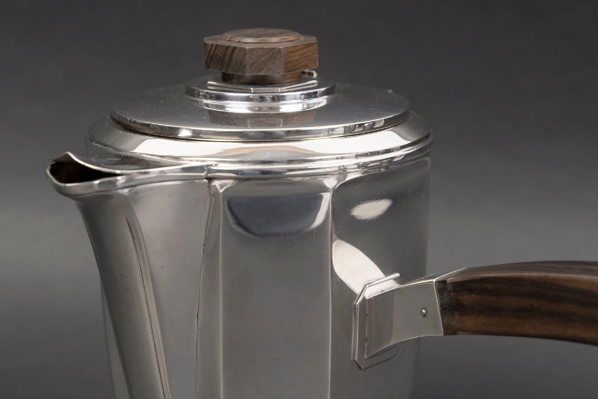 Ernest Prost, Solid Silver Tea, Coffee And Chocolate Service – Art Deco Circa 1930-photo-2