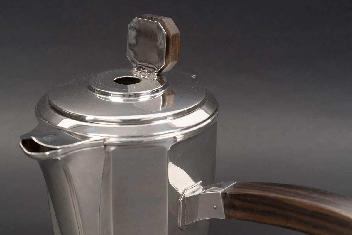 Ernest Prost, Solid Silver Tea, Coffee And Chocolate Service – Art Deco Circa 1930-photo-3