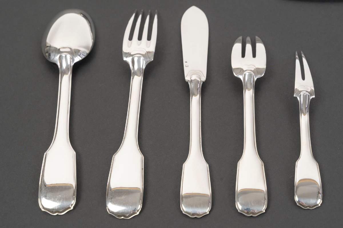 JEAN TETARD MENAGERE EN ARGENT MASSIF 198 PIECES Epoque 1930-photo-2