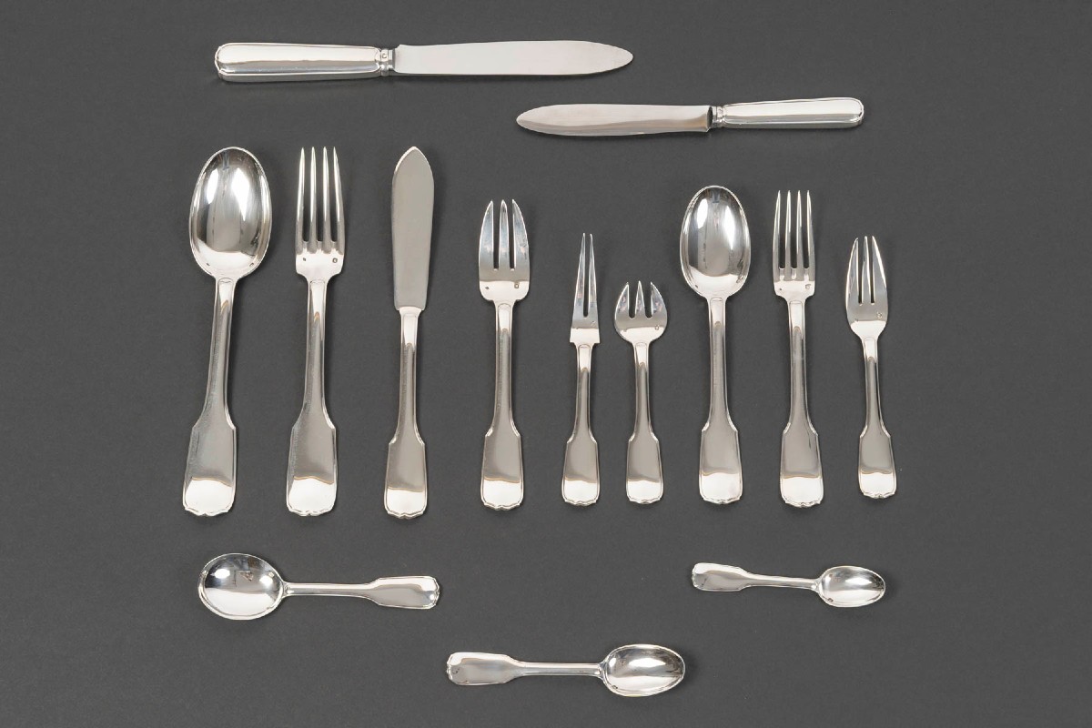 JEAN TETARD MENAGERE EN ARGENT MASSIF 198 PIECES Epoque 1930-photo-3