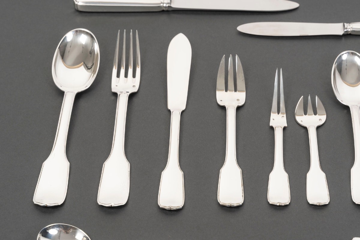 JEAN TETARD MENAGERE EN ARGENT MASSIF 198 PIECES Epoque 1930-photo-4