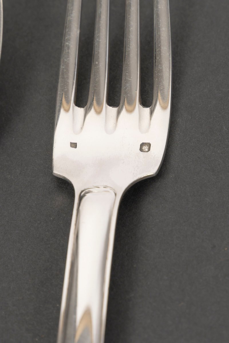 JEAN TETARD MENAGERE EN ARGENT MASSIF 198 PIECES Epoque 1930-photo-8