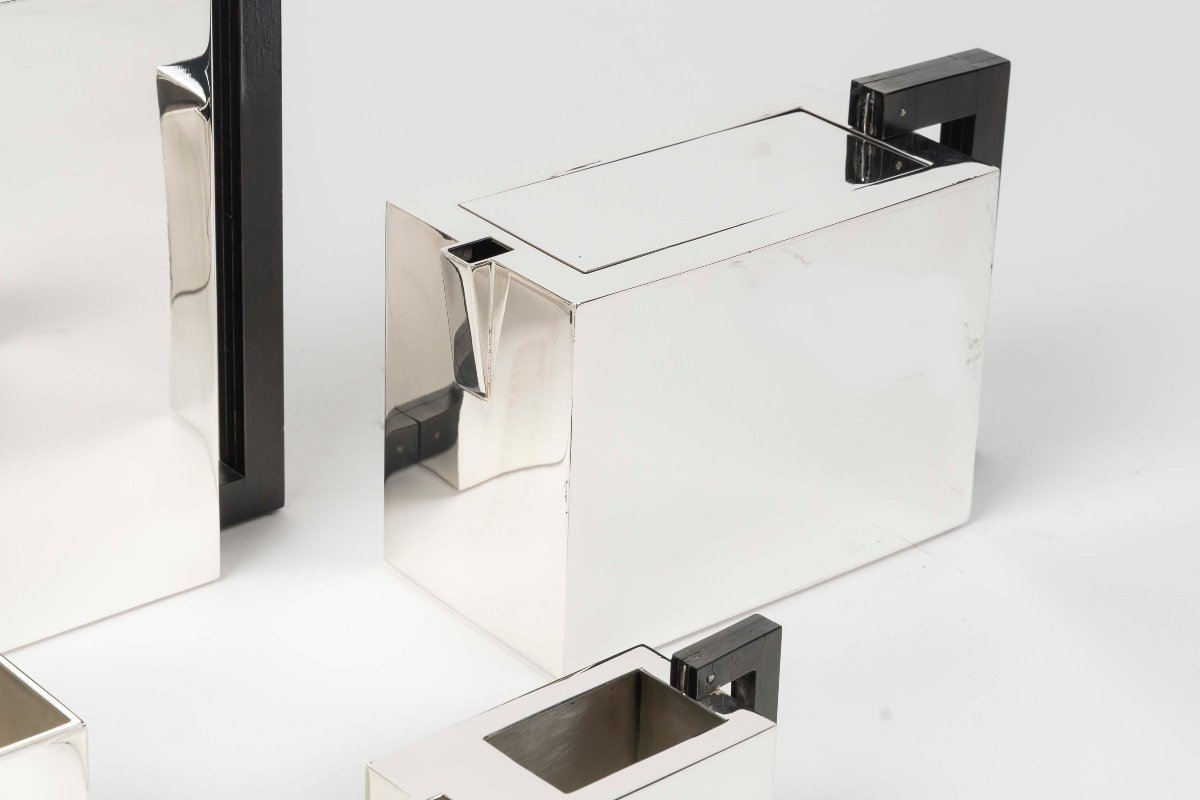 ARMANI CASA Service à thé et café moderniste, argent massif 1970/2000-photo-6