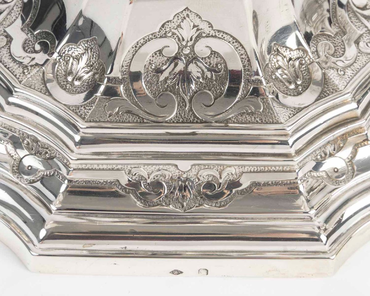 Charles Christofle Pair Of Candelabra Known As “table Ends” Solid Silver 19th Century-photo-2
