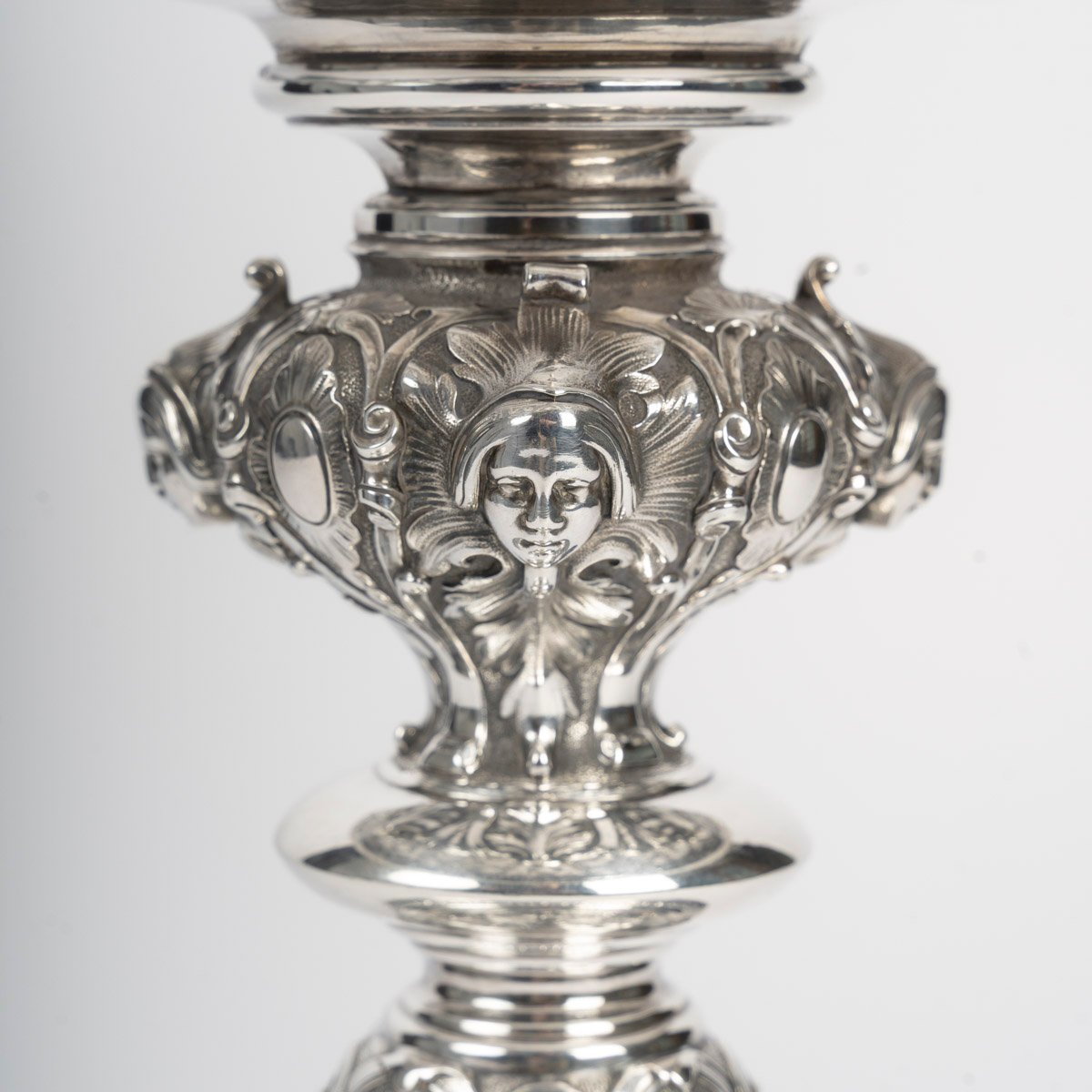 Charles-Nicolas ODIOT  Importante coupe néo-Renaissance sur piédouche en argent massif XIXe-photo-1