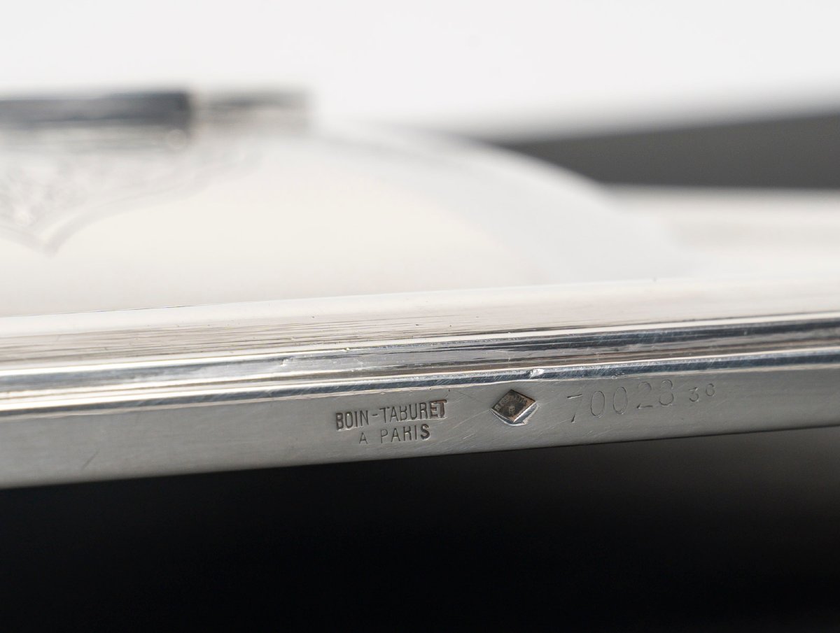 BOIN TABURET – Terrine couverte et son présentoir en argent massif XIXe-photo-8