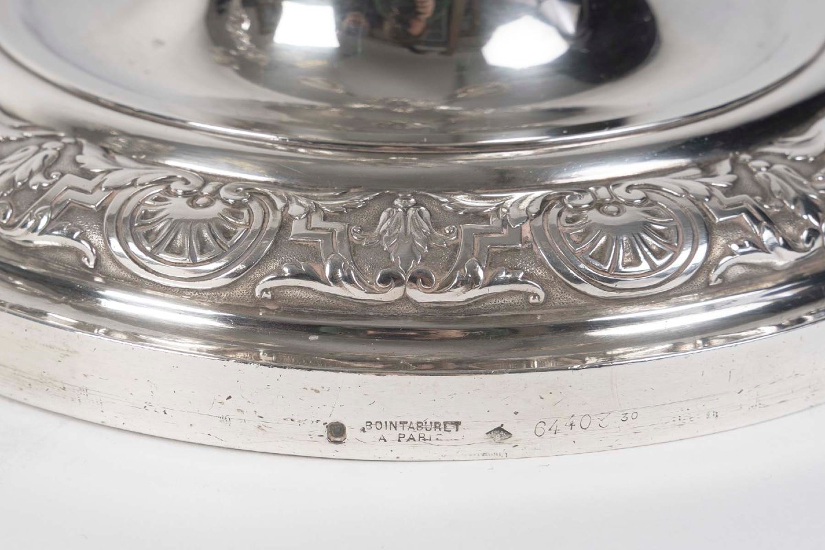 BOIN-TABURET - Paire de candélabres d’apparat argent massif.fin XIXᵉ -photo-1
