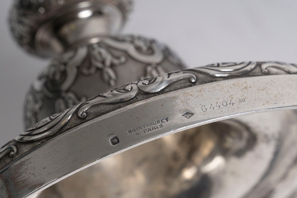 BOIN-TABURET - Paire de candélabres d’apparat argent massif.fin XIXᵉ -photo-5