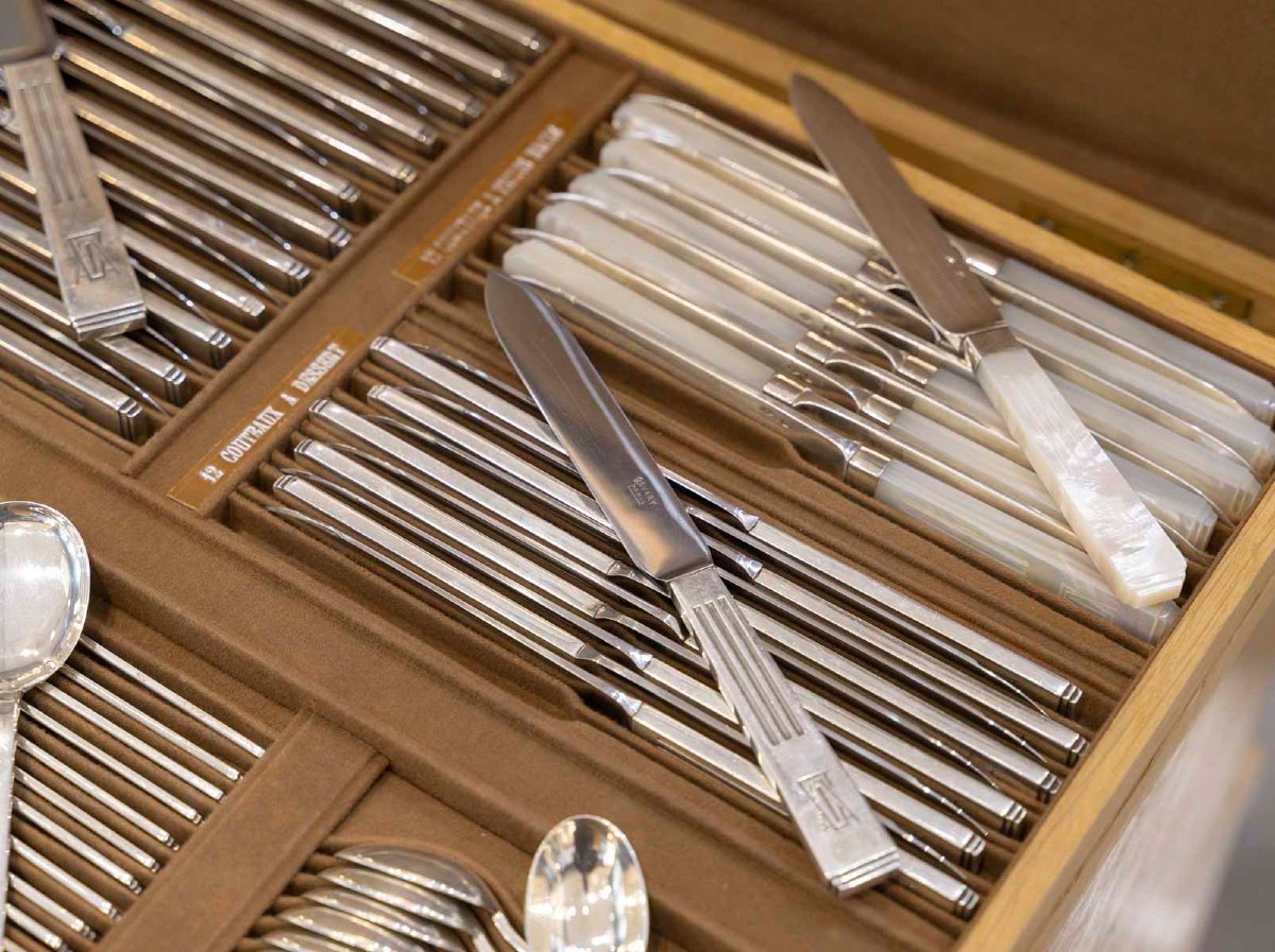 ORFEVRE SAVARY & FILS MENAGERE 191 PIECES EN ARGENT MASSIF EPOQUE 1930 -photo-2