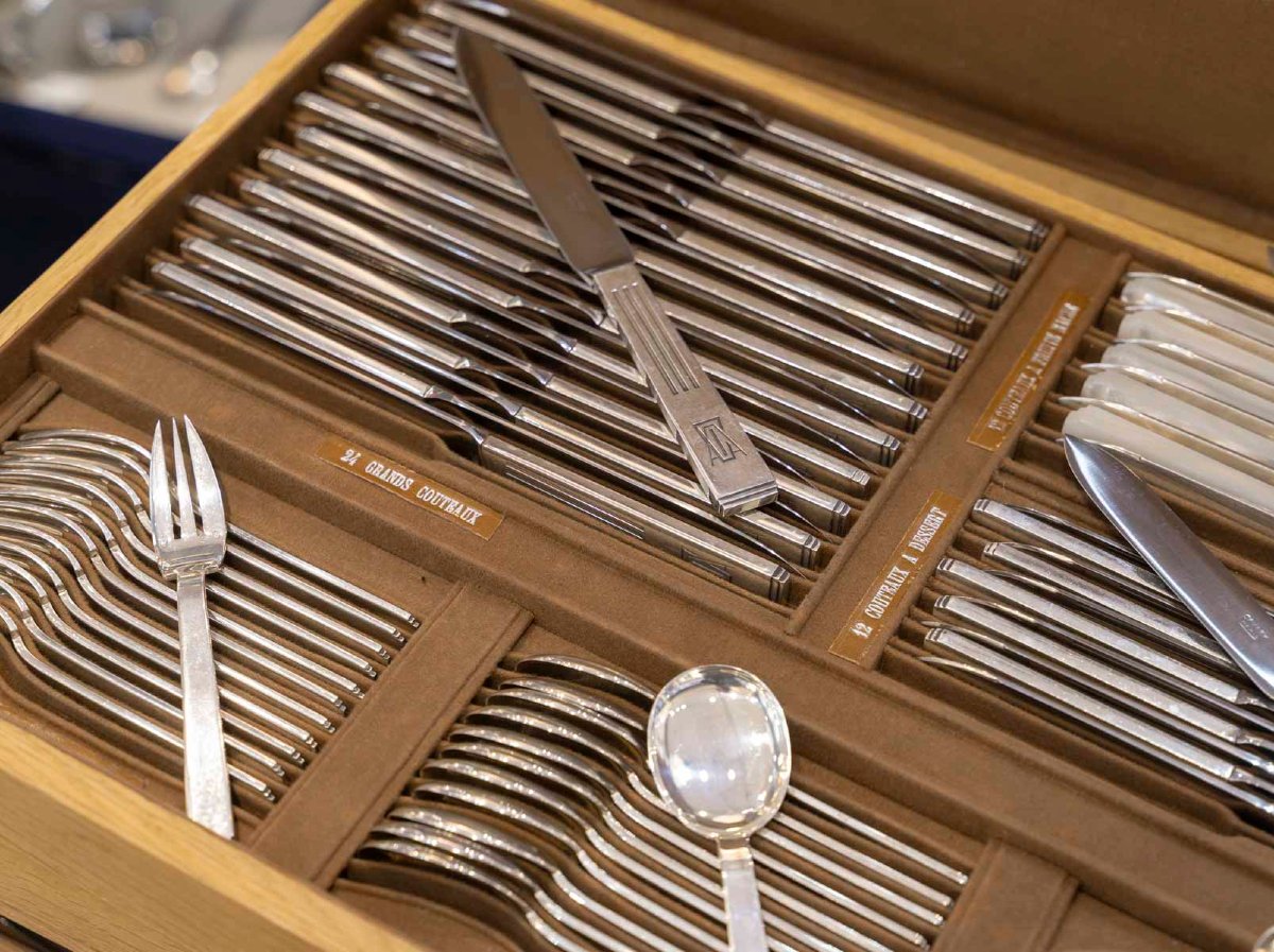 ORFEVRE SAVARY & FILS MENAGERE 191 PIECES EN ARGENT MASSIF EPOQUE 1930 -photo-3