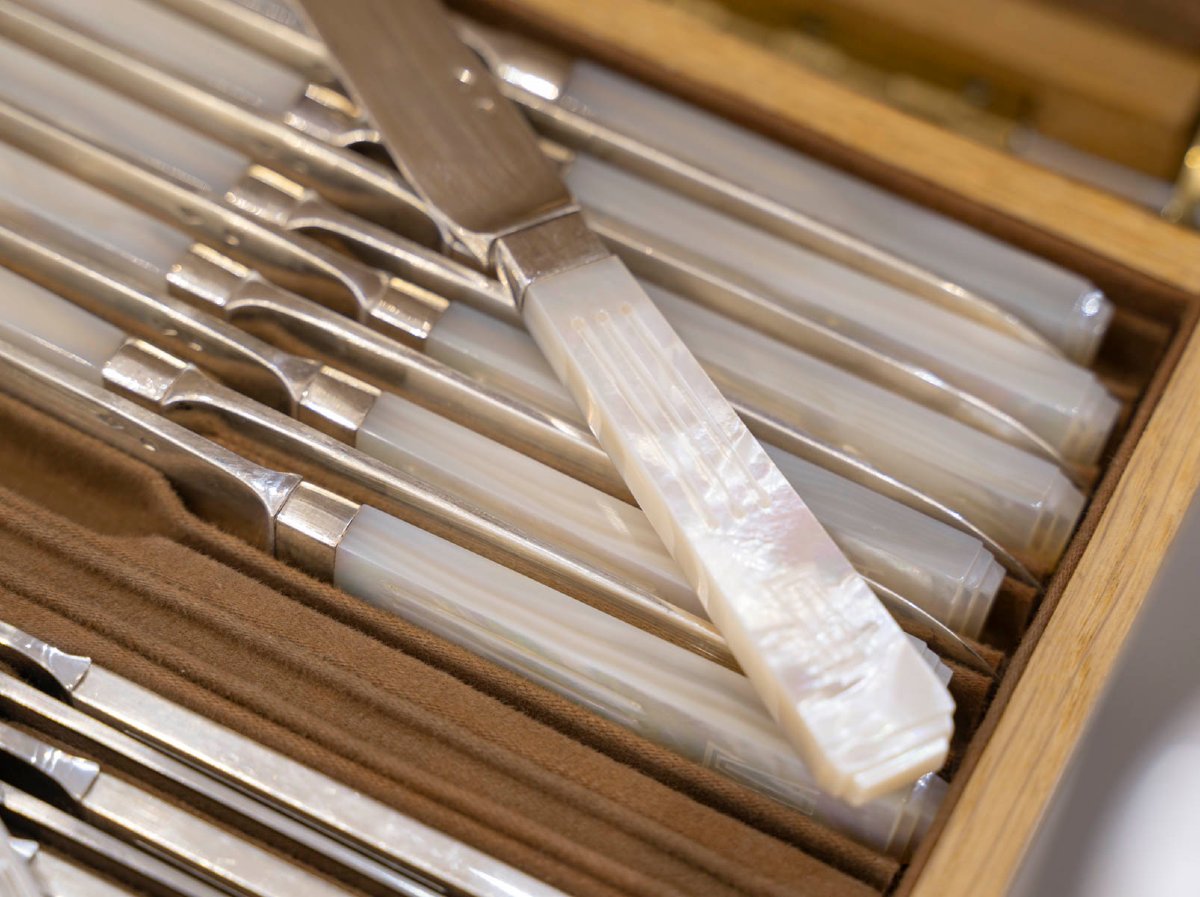 ORFEVRE SAVARY & FILS MENAGERE 191 PIECES EN ARGENT MASSIF EPOQUE 1930 -photo-4