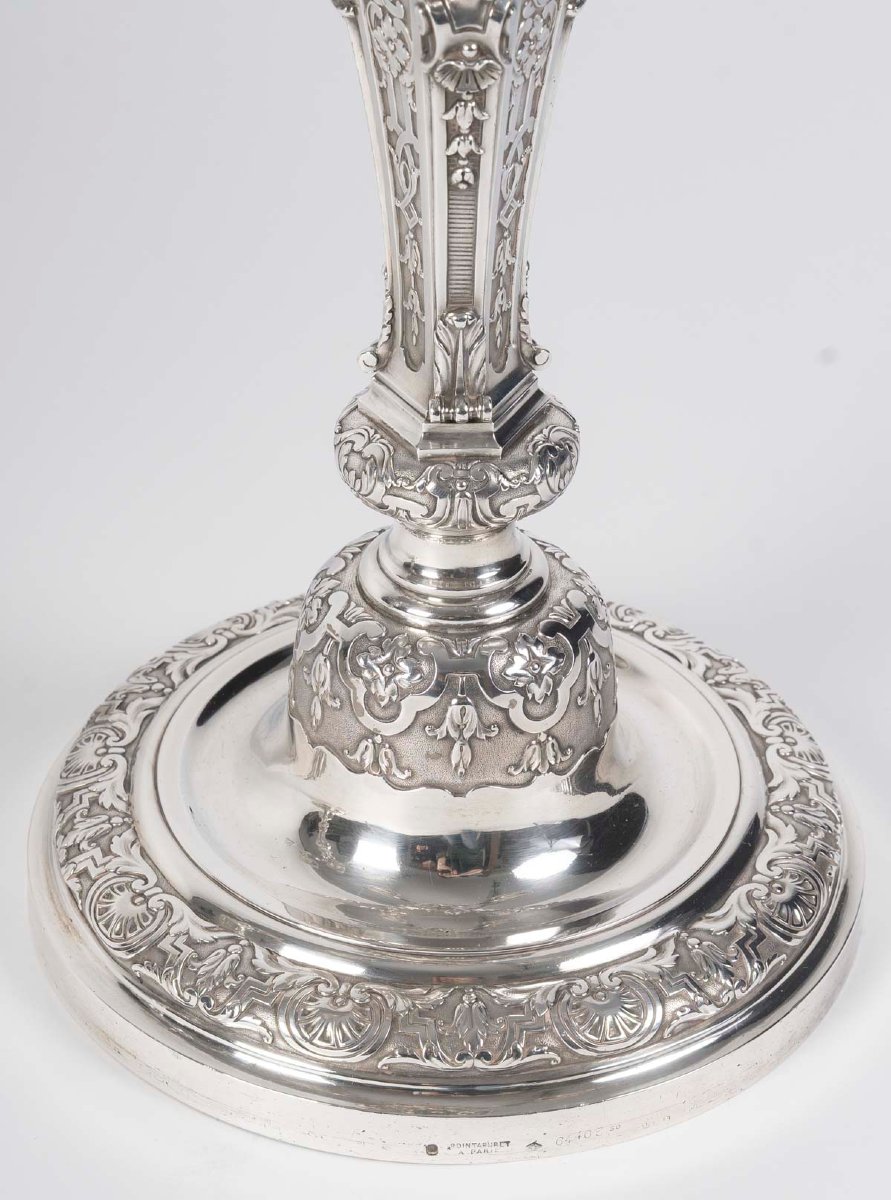 Boin-taburet - Pair Of Solid Silver Ceremonial Candelabra. Late 19th Century-photo-4
