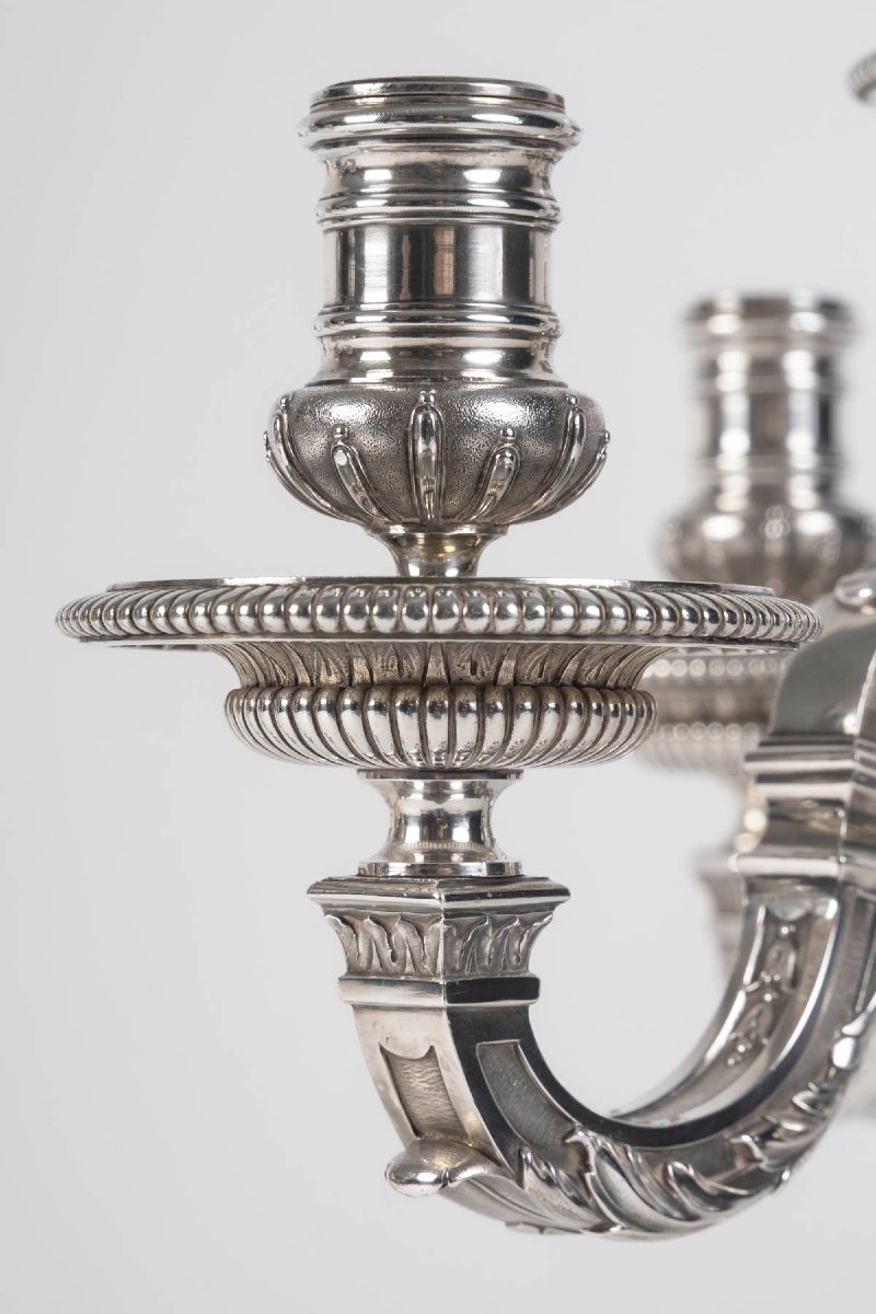 Boin-taburet - Pair Of Solid Silver Ceremonial Candelabra. Late 19th Century-photo-5