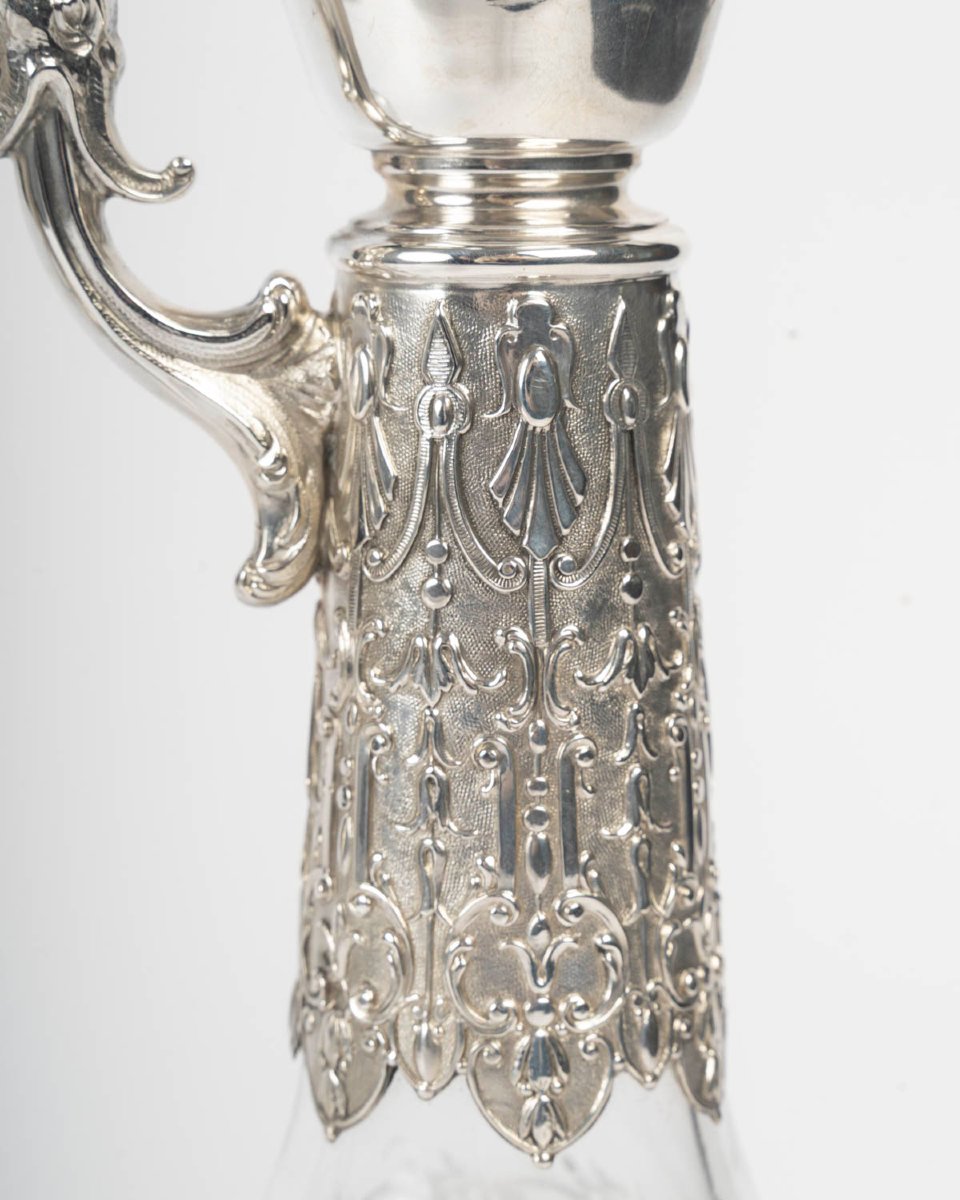 Armand Gross – Pair Of Crystal And Sterling Silver Ewers, Late 19th Century-photo-3