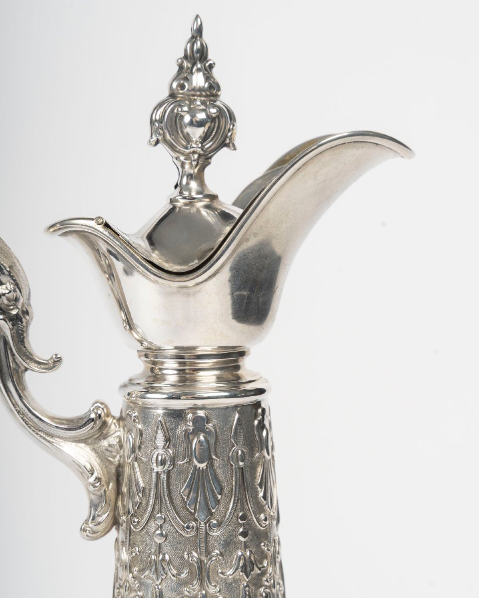Armand Gross – Pair Of Crystal And Sterling Silver Ewers, Late 19th Century-photo-4