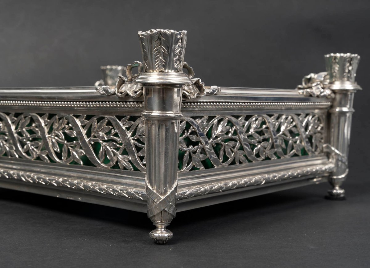 A.	AUCOC – Jardinière  en argent massif Epoque NAPOLEON III-photo-2