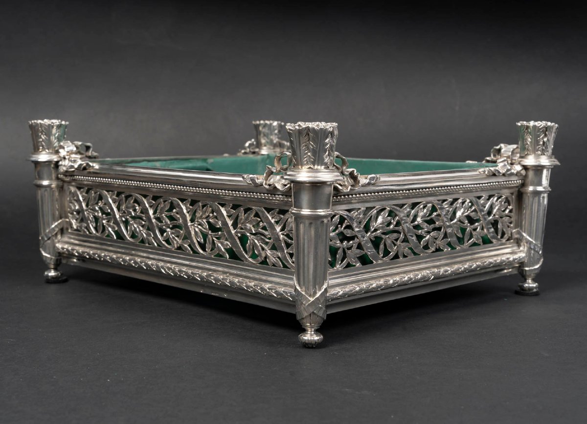 A.	AUCOC – Jardinière  en argent massif Epoque NAPOLEON III-photo-4