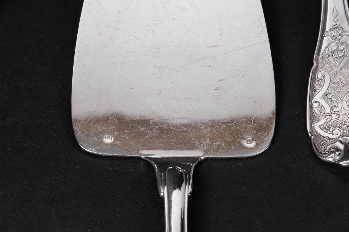 JEAN E. PUIFORCAT - MENAGERE 147 PIECES en ARGENT Modèle « ELYSEE » Epoque 1930-photo-7