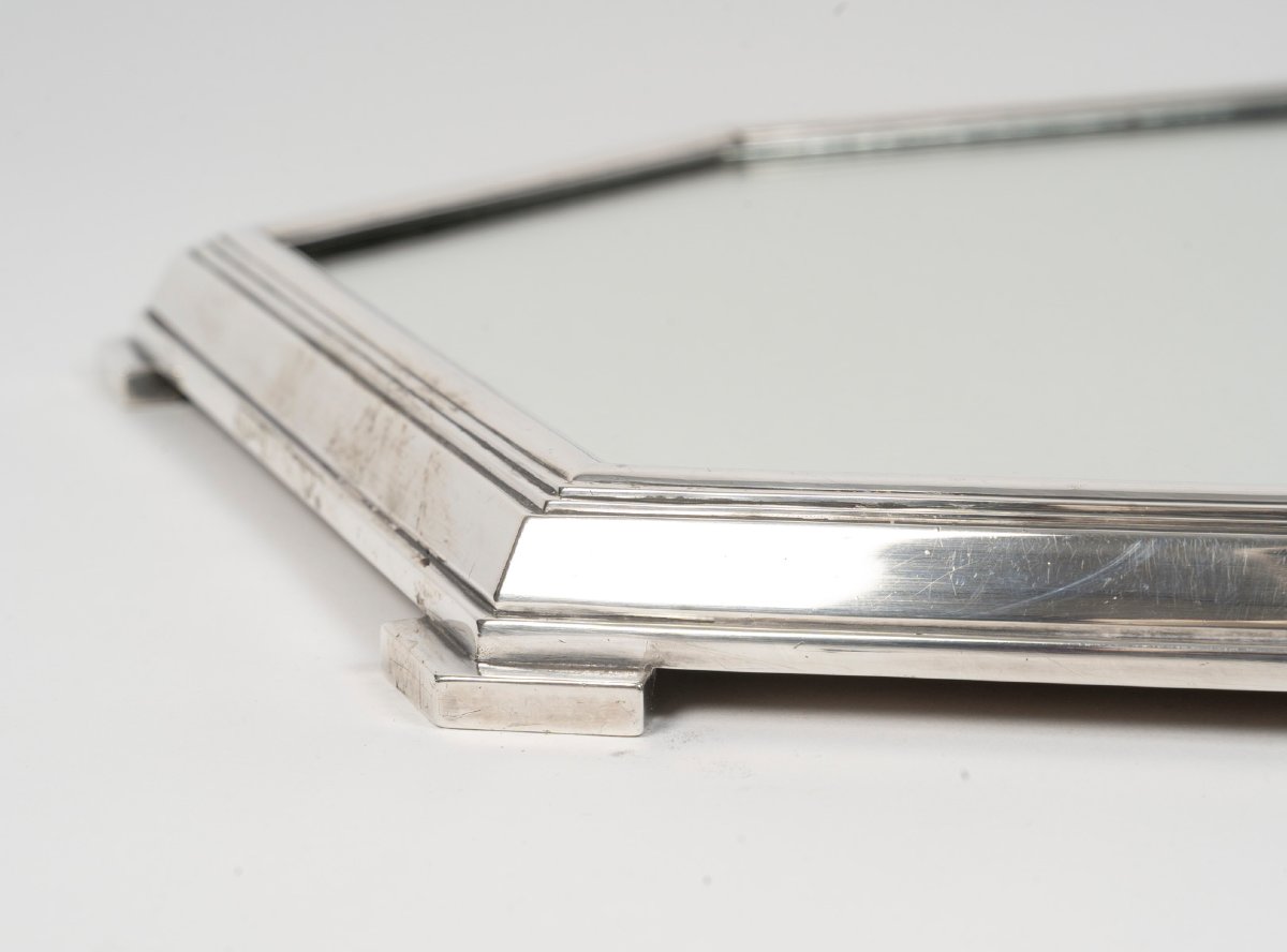 Ravinet d'Enfert - Solid Silver Surtout De Table Et Sa Jardinière Art Deco Period-photo-1