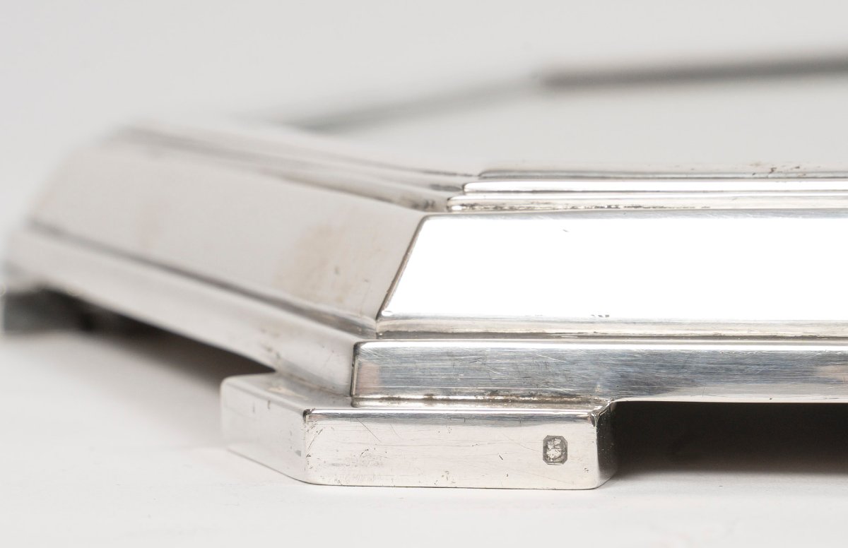 Ravinet d'Enfert - Solid Silver Surtout De Table Et Sa Jardinière Art Deco Period-photo-3