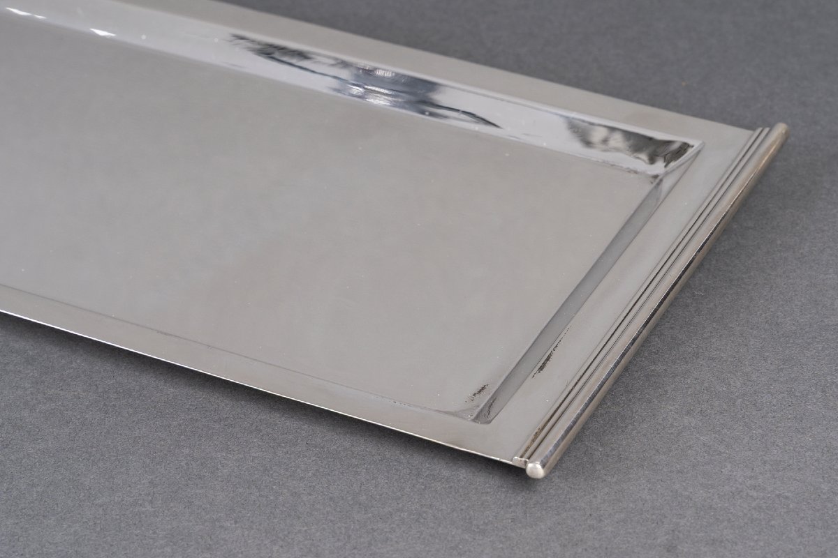 Cardeilhac – Plateau rectangulaire en argent massif, époque Art Déco-photo-3