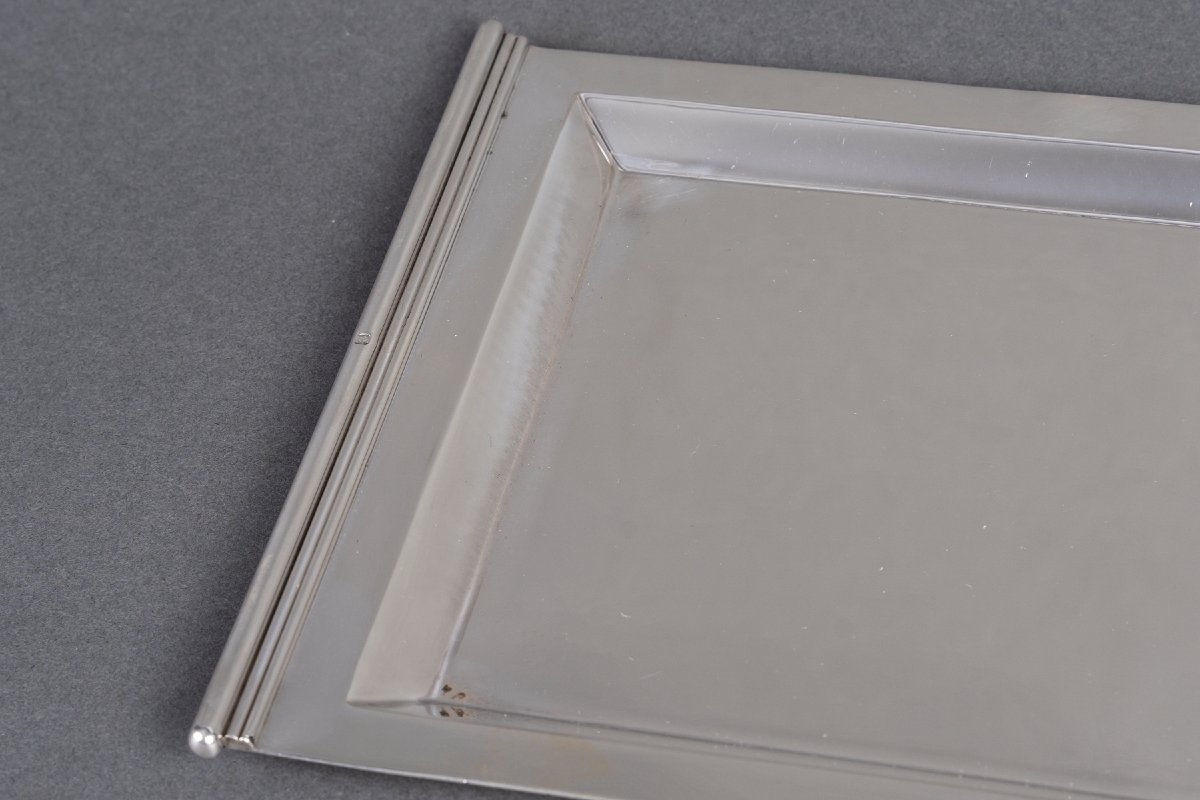 Cardeilhac – Plateau rectangulaire en argent massif, époque Art Déco-photo-4