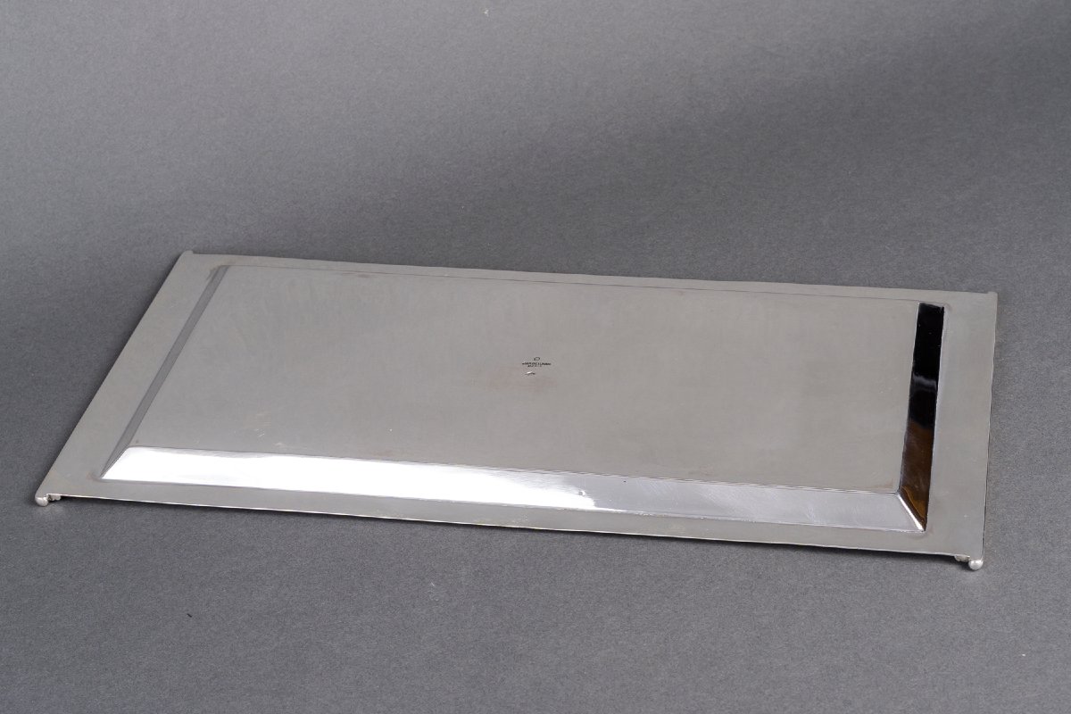Cardeilhac – Plateau rectangulaire en argent massif, époque Art Déco-photo-4