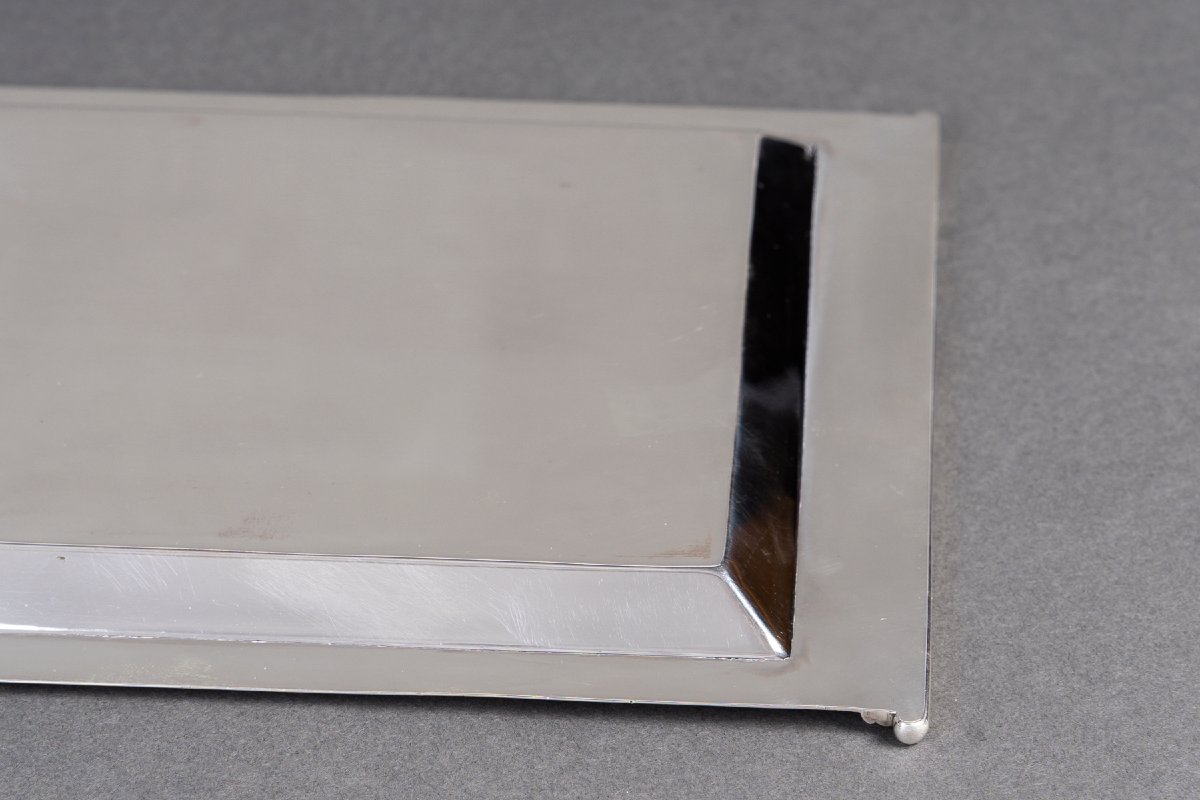 Cardeilhac – Plateau rectangulaire en argent massif, époque Art Déco-photo-6