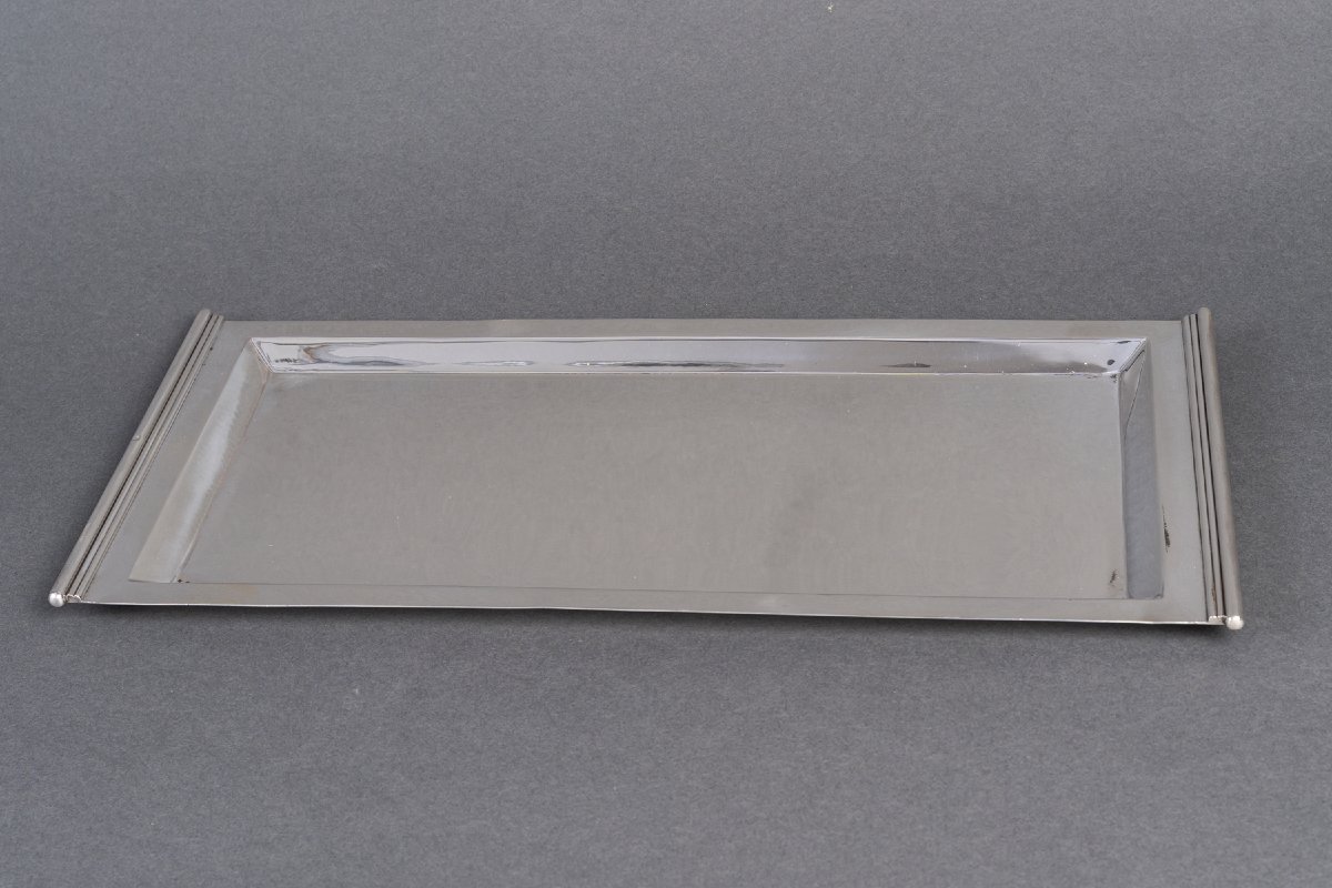 Cardeilhac – Plateau rectangulaire en argent massif, époque Art Déco-photo-7