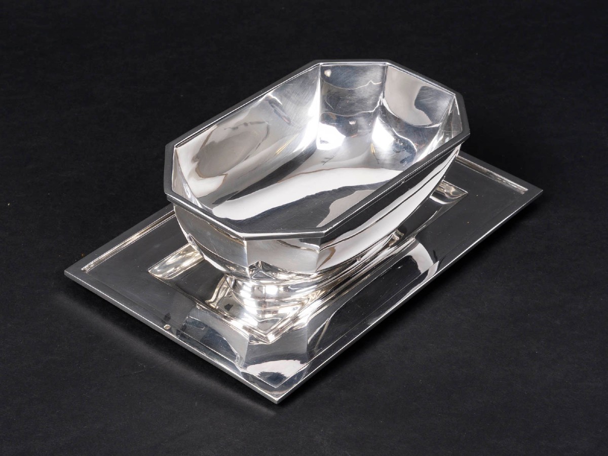  Cardeilhac – Saucière et sa doublure en argent massif Epoque ART DECO