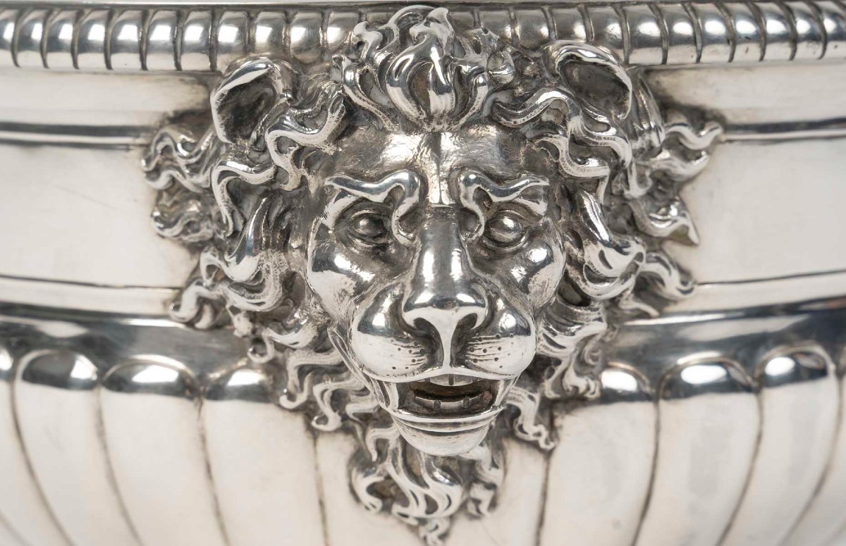 PUIFORCAT – JARDINIERE EN ARGENT MASSIF et sa doublure Circa début XXe-photo-1