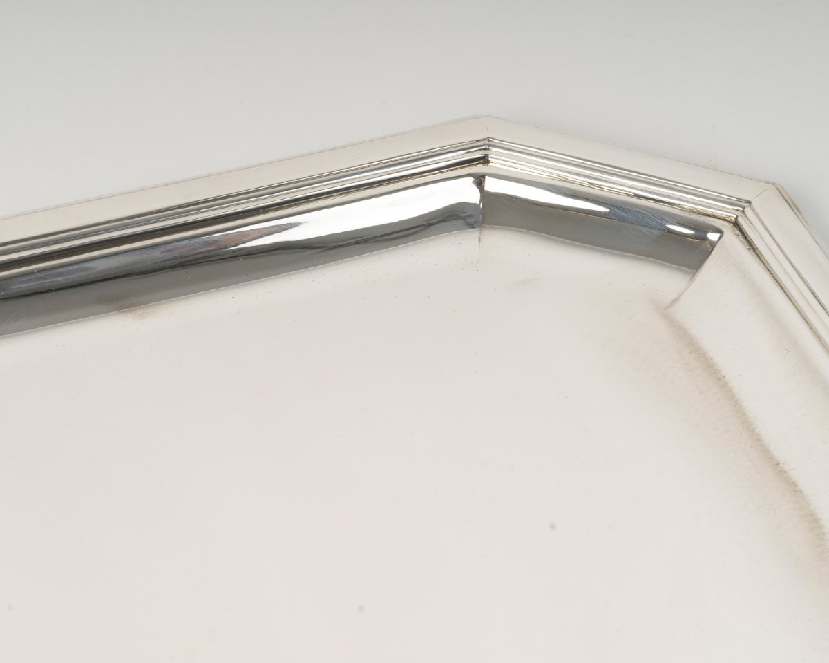 Jean E. Puiforcat - Art Deco Silver Tray Circa 1930-photo-2