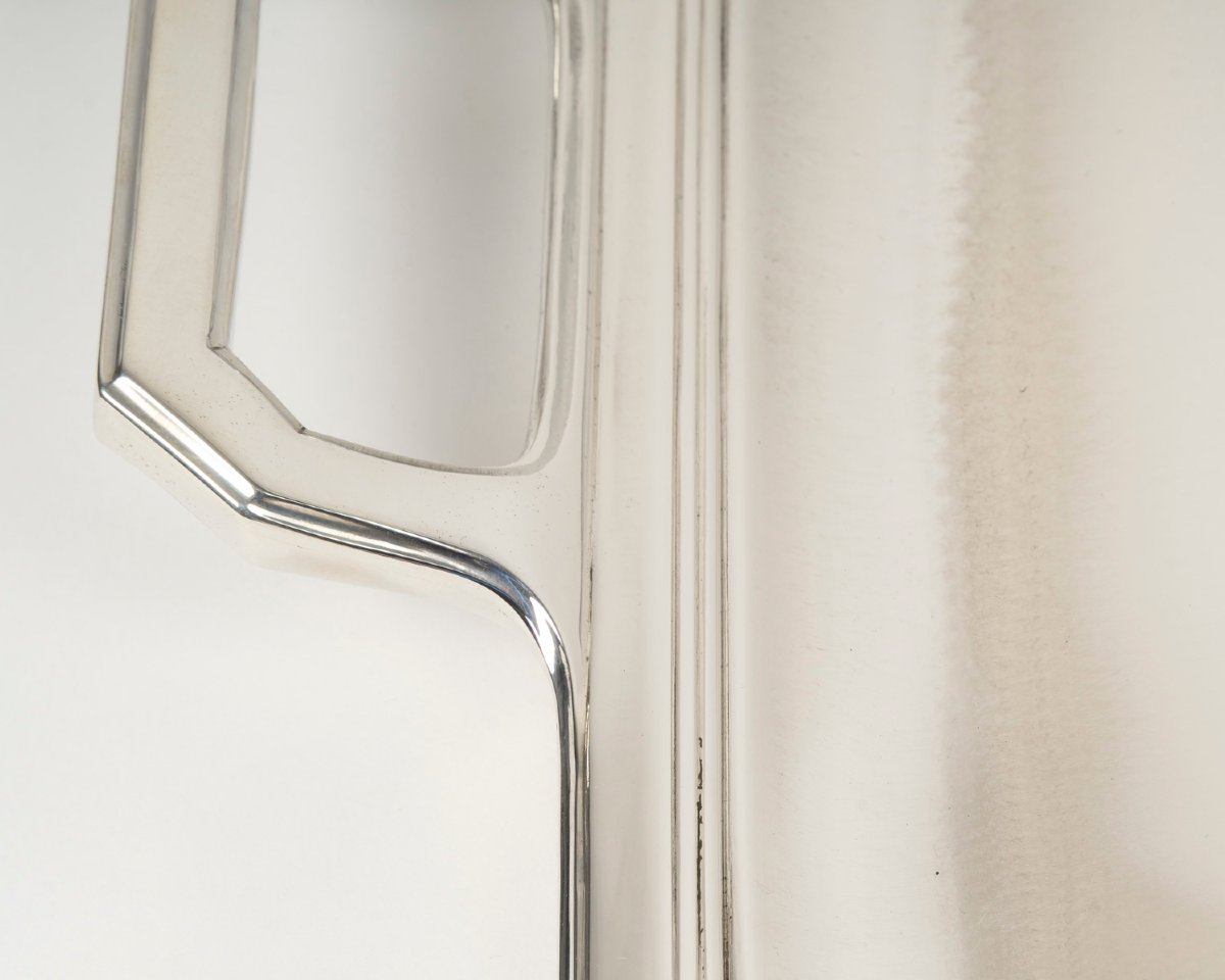 Jean E. Puiforcat - Art Deco Silver Tray Circa 1930-photo-4