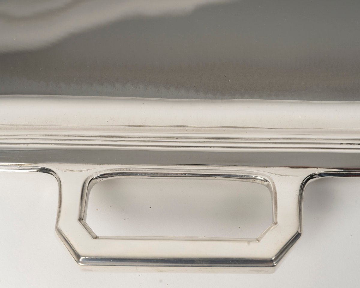 Jean E. Puiforcat - Art Deco Silver Tray Circa 1930-photo-3