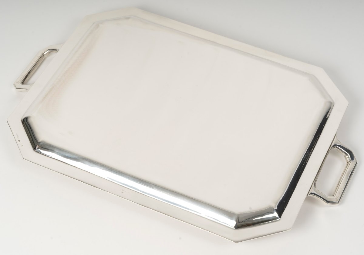 Jean E. Puiforcat - Art Deco Silver Tray Circa 1930-photo-4