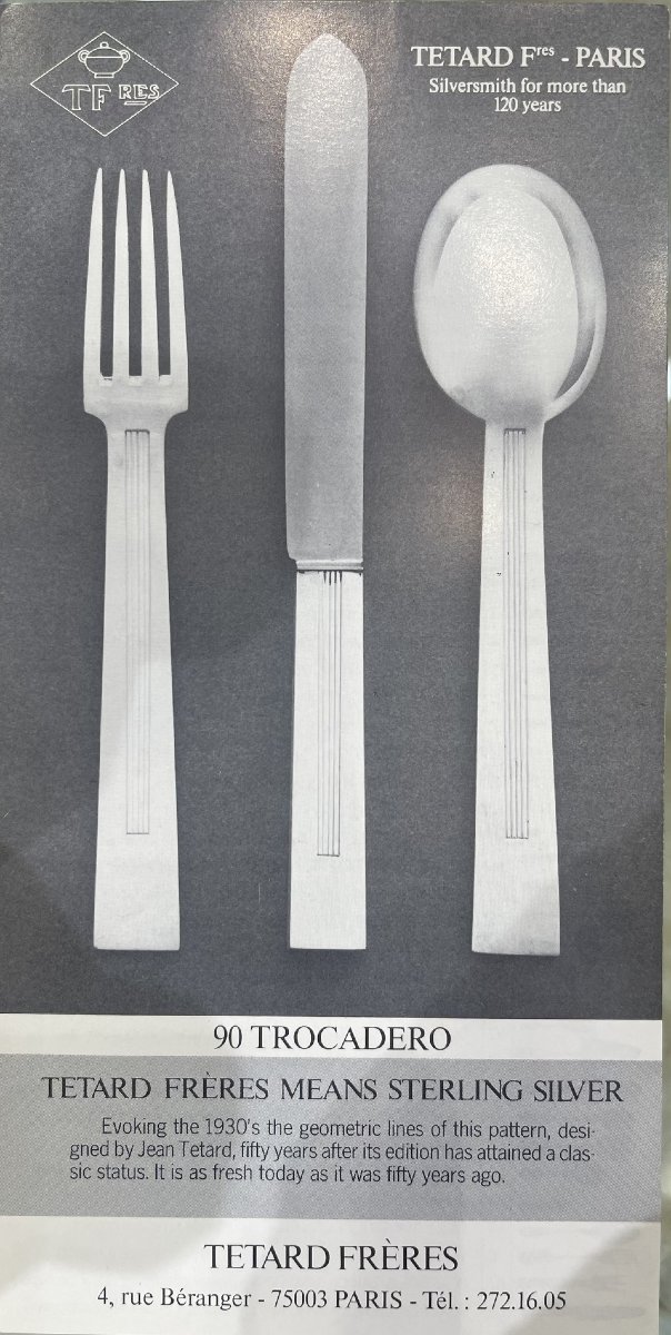 Jean Tetard - 132-piece Solid Silver Flatware Set Epoque Art Deco-photo-8