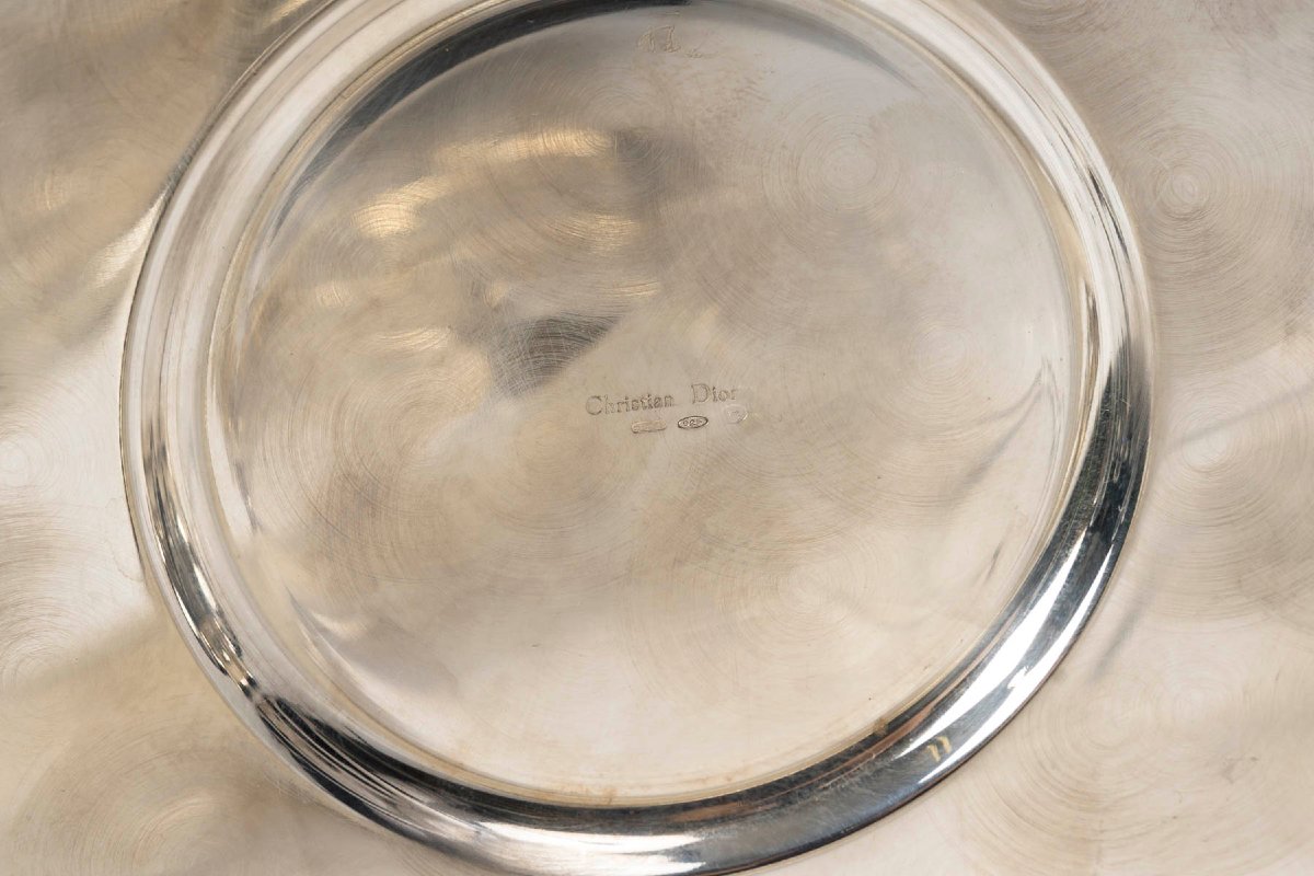 CHRISTIAN DIOR Service à caviar en argent massif et cristal Italie du Nord, XXe siècle-photo-8