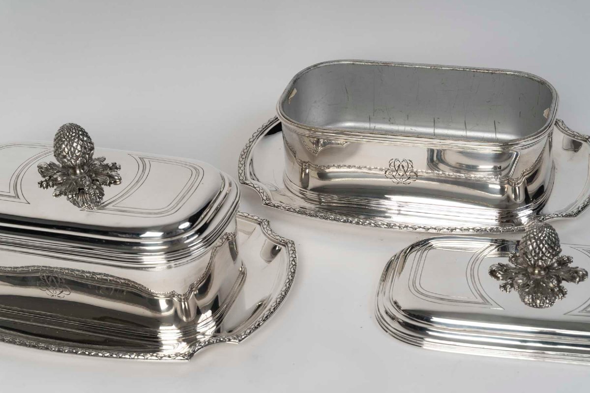 BOIN TABURET – Paire de terrines en argent massif XIXe-photo-2