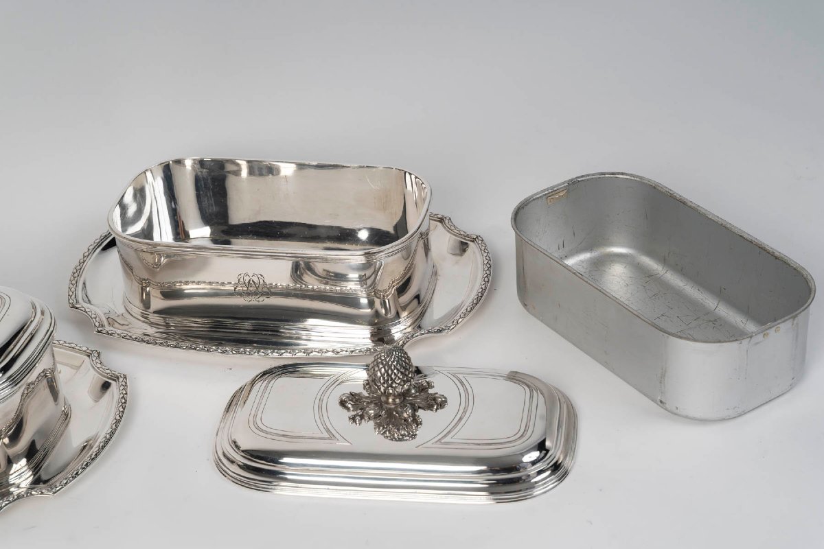BOIN TABURET – Paire de terrines en argent massif XIXe-photo-3