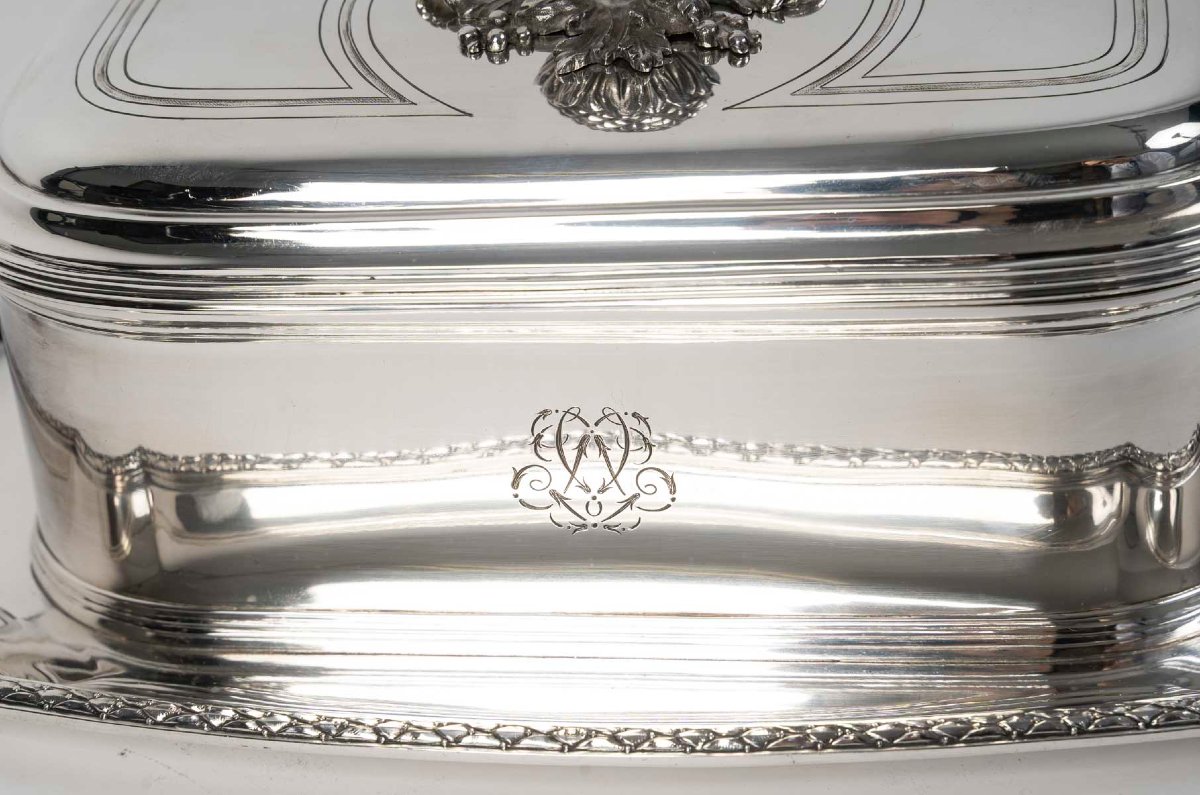 BOIN TABURET – Paire de terrines en argent massif XIXe-photo-4